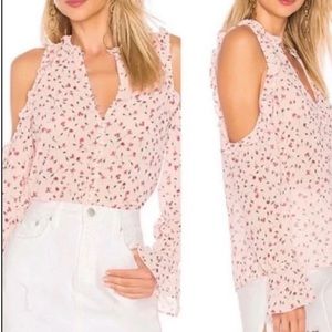 L’Academie long sleeve cold shoulder blouse